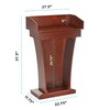 Adiroffice Wood Stand-Up Podium Lectern with Drawer, Cherry Wood Grain ADI661-012-CH